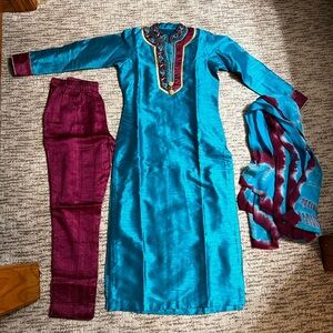 Blue and purple suit